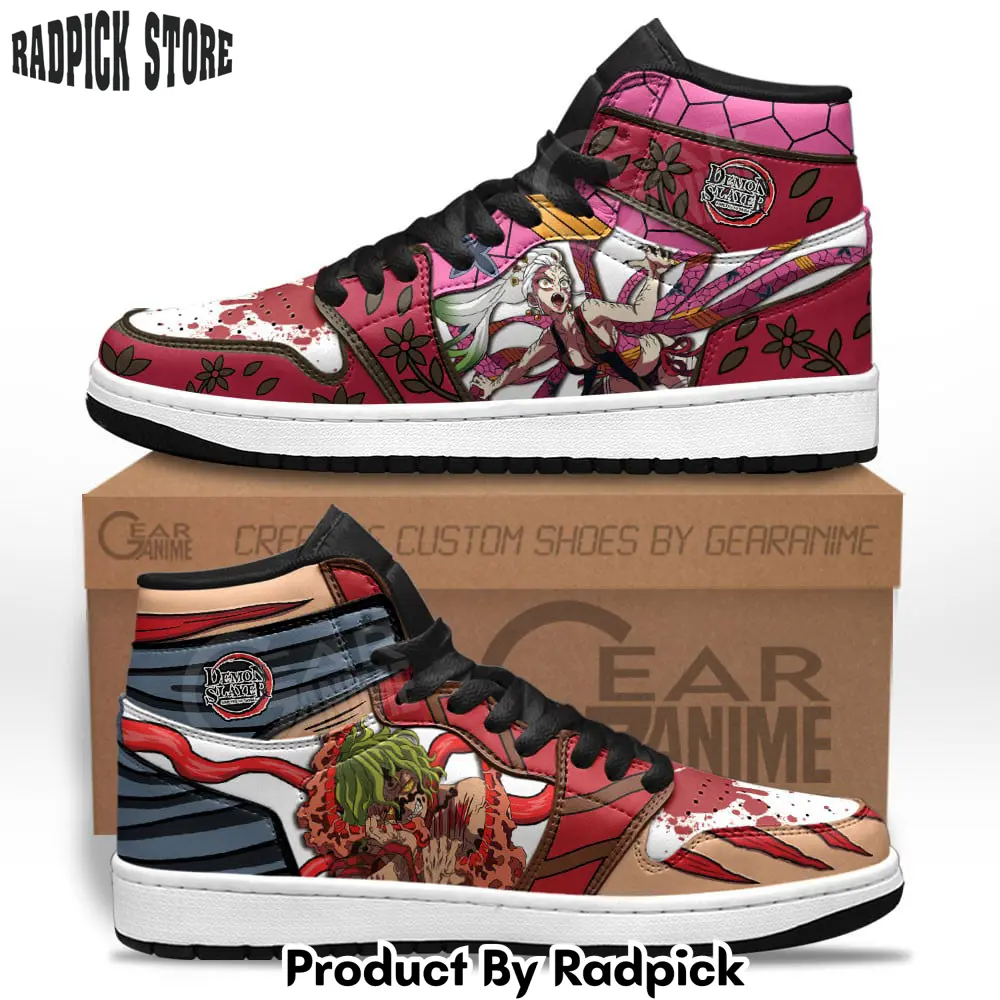 Gyutaro and daki air jordan high top sneakers anime  rp0245592